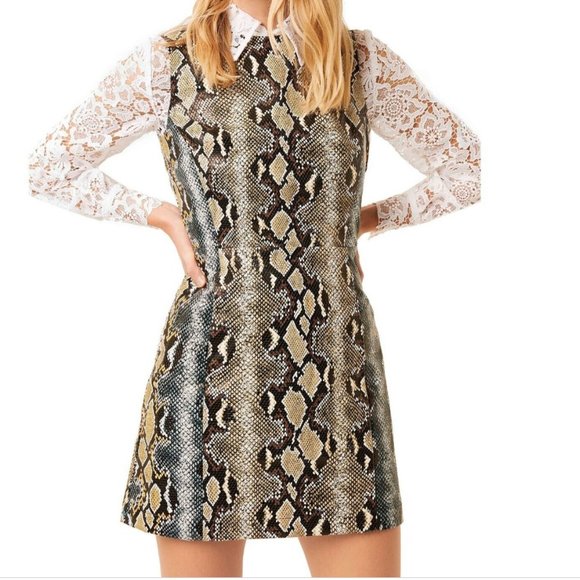 French Connection Faux Leather Snakeskin Dress ~$165 - Picture 6 of 7